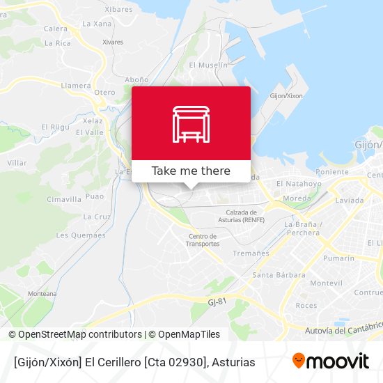 [Gijón / Xixón]  El Cerillero [Cta 02930] map