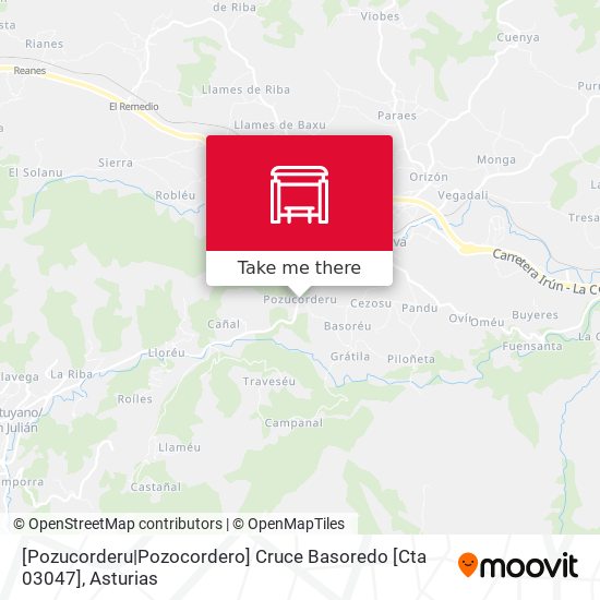 [Pozucorderu|Pozocordero]  Cruce Basoredo [Cta 03047] map