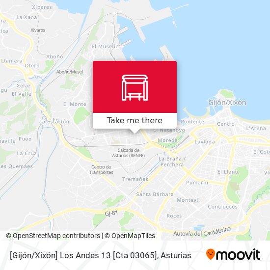 [Gijón / Xixón]  Los Andes 13 [Cta 03065] map