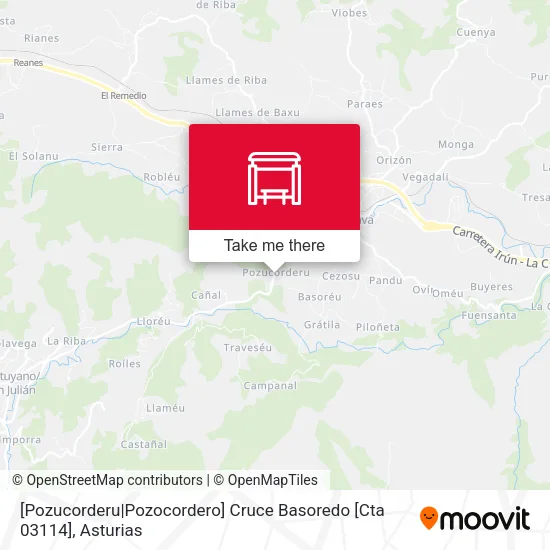 [Pozucorderu|Pozocordero]  Cruce Basoredo [Cta 03114] map