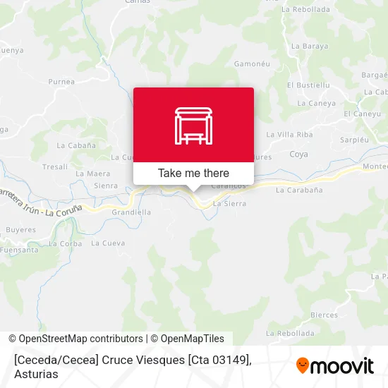 [Ceceda / Cecea]  Cruce Viesques [Cta 03149] map
