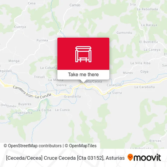 [Ceceda / Cecea]  Cruce Ceceda [Cta 03152] map