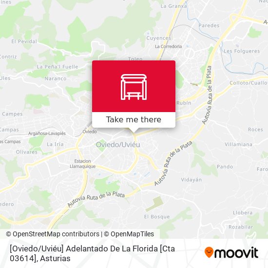 [Oviedo / Uviéu]  Adelantado De La Florida [Cta 03614] map