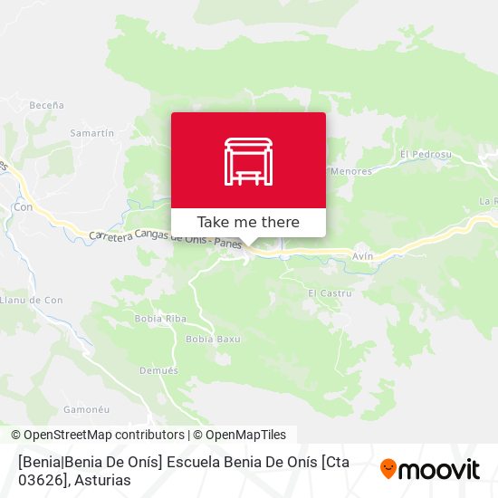 [Benia|Benia De Onís]  Escuela Benia De Onís [Cta 03626] map