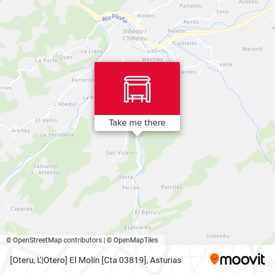 [Oteru, L'|Otero]  El Molín [Cta 03819] map
