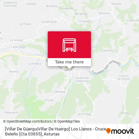 [Villar De Güergu|Villar De Huergo]  Los Llanos - Cruce Beleño [Cta 03855] map