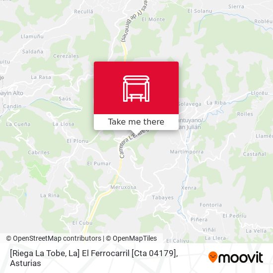 [Riega La Tobe, La]  El Ferrocarril [Cta 04179] map