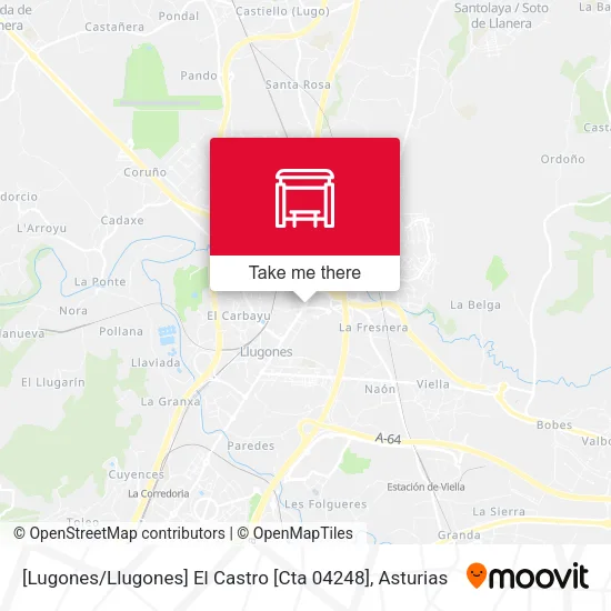 [Lugones / Llugones]  El Castro [Cta 04248] map