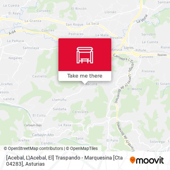 [Acebal, L'|Acebal, El]  Traspando - Marquesina [Cta 04283] map