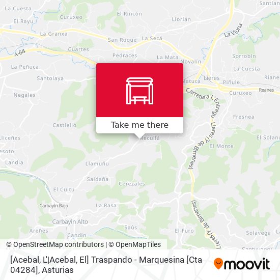 [Acebal, L'|Acebal, El]  Traspando - Marquesina [Cta 04284] map