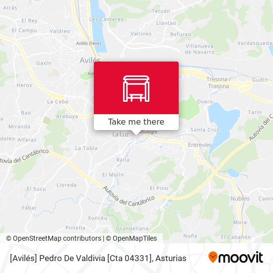 [Avilés]  Pedro De Valdivia [Cta 04331] map