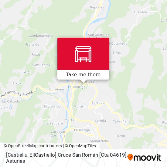 [Castiellu, El|Castiello]  Cruce San Román [Cta 04619] map