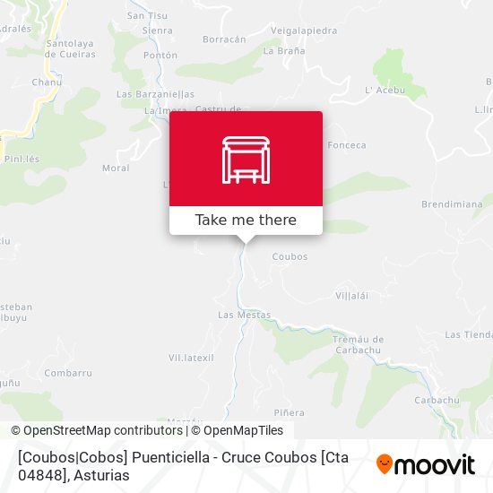 [Coubos|Cobos]  Puenticiella - Cruce Coubos [Cta 04848] map