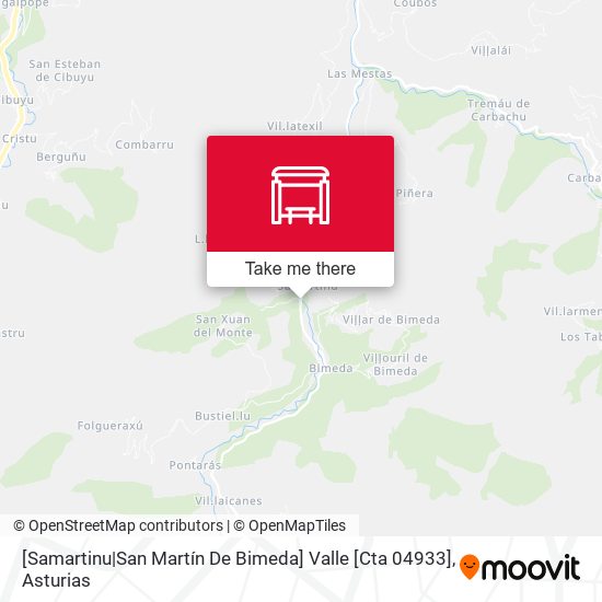 [Samartinu|San Martín De Bimeda]  Valle [Cta 04933] map