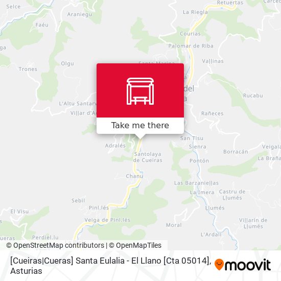 [Cueiras|Cueras]  Santa Eulalia - El Llano [Cta 05014] map