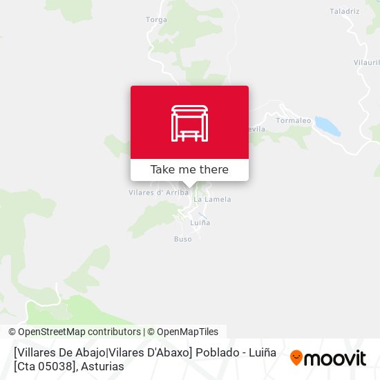 [Villares De Abajo|Vilares D'Abaxo]  Poblado - Luiña [Cta 05038] map