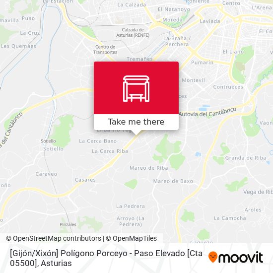 [Gijón / Xixón]  Polígono Porceyo - Paso Elevado [Cta 05500] map