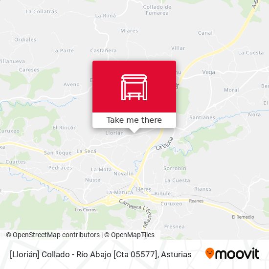 [Llorián]  Collado - Río Abajo [Cta 05577] map