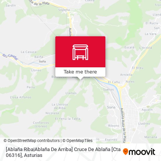 [Ablaña Riba|Ablaña De Arriba]  Cruce De Ablaña [Cta 06316] map