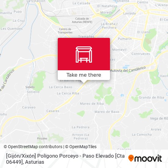 [Gijón / Xixón]  Polígono Porceyo - Paso Elevado [Cta 06449] map