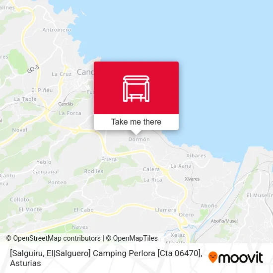[Salguiru, El|Salguero]  Camping Perlora [Cta 06470] map