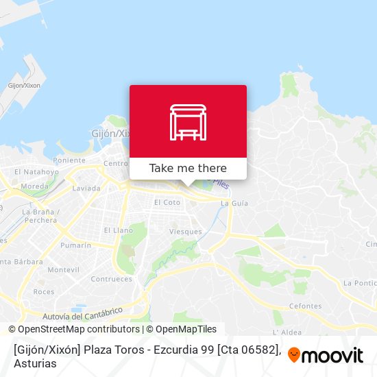 [Gijón / Xixón]  Plaza Toros - Ezcurdia 99 [Cta 06582] map