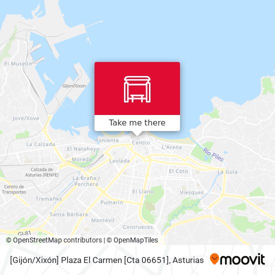 [Gijón / Xixón]  Plaza El Carmen [Cta 06651] map