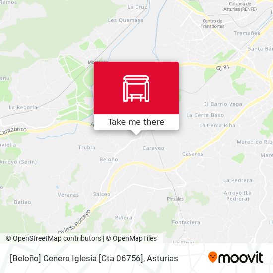 [Beloño]  Cenero Iglesia [Cta 06756] map