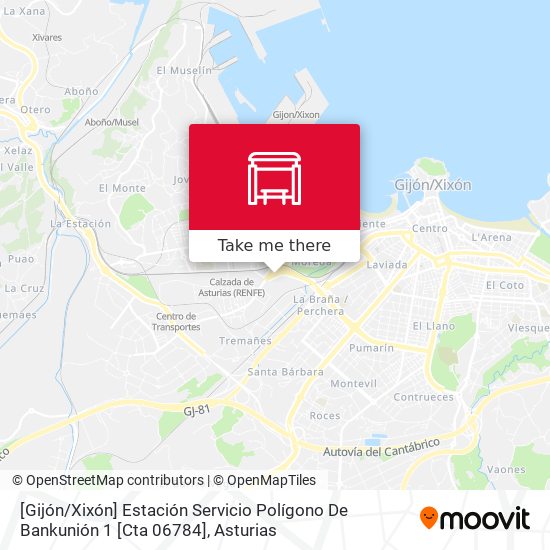 [Gijón / Xixón]  Estación Servicio Polígono De Bankunión 1 [Cta 06784] map