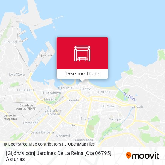 [Gijón / Xixón]  Jardines De La Reina [Cta 06795] map