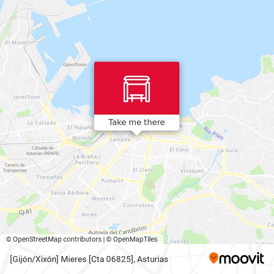 [Gijón / Xixón]  Mieres [Cta 06825] map