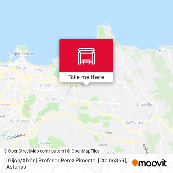 [Gijón / Xixón]  Profesor Pérez Pimentel [Cta 06869] map