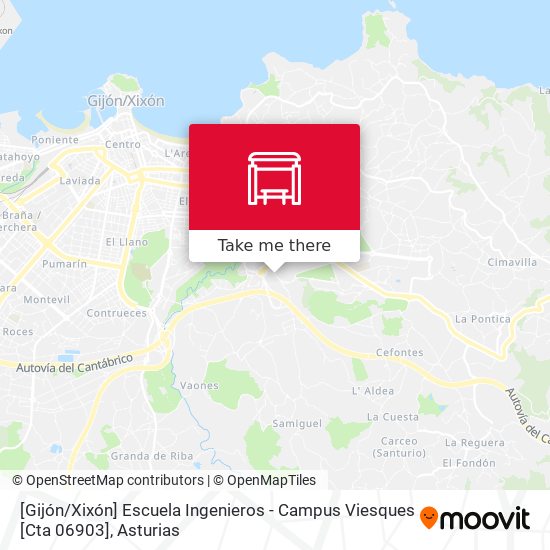 [Gijón / Xixón]  Escuela Ingenieros - Campus Viesques [Cta 06903] map