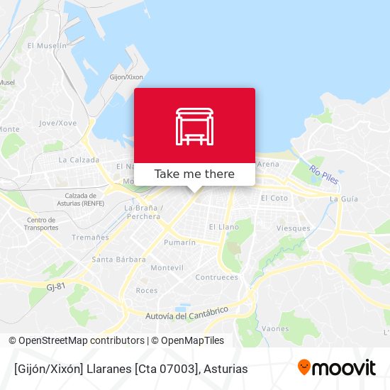 [Gijón / Xixón]  Llaranes [Cta 07003] map