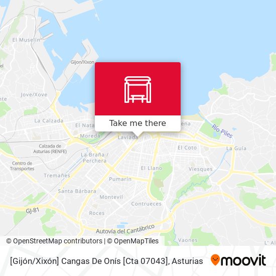 [Gijón / Xixón]  Cangas De Onís [Cta 07043] map