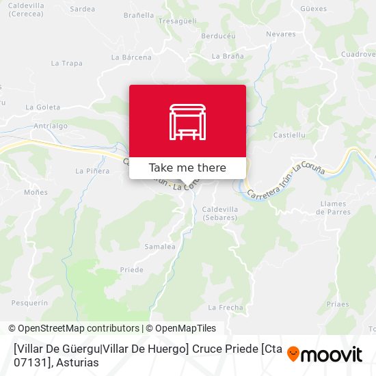 [Villar De Güergu|Villar De Huergo]  Cruce Priede [Cta 07131] map