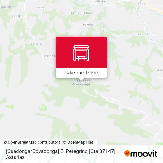 [Cuadonga / Covadonga]  El Peregrino [Cta 07147] map