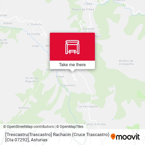 [Trescastru|Trascastro]  Rachacín (Cruce Trascastro) [Cta 07292] map