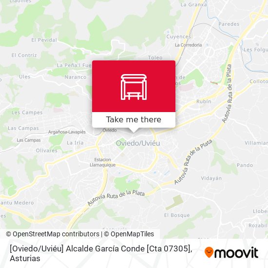 [Oviedo / Uviéu]  Alcalde García Conde [Cta 07305] map