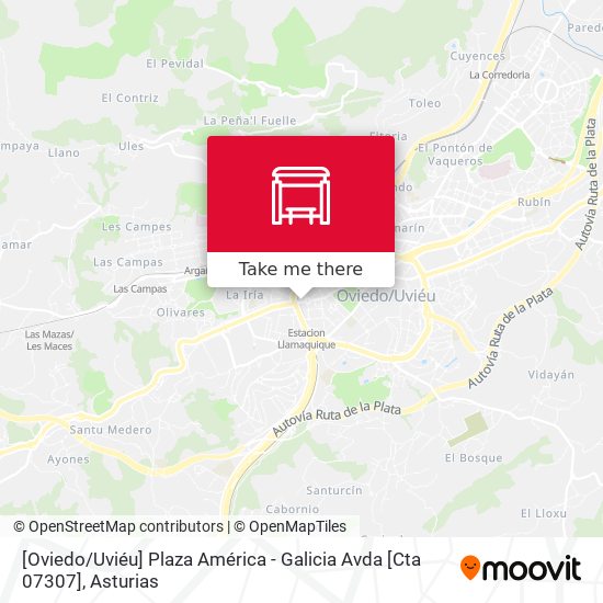 [Oviedo / Uviéu]  Plaza América - Galicia Avda [Cta 07307] map