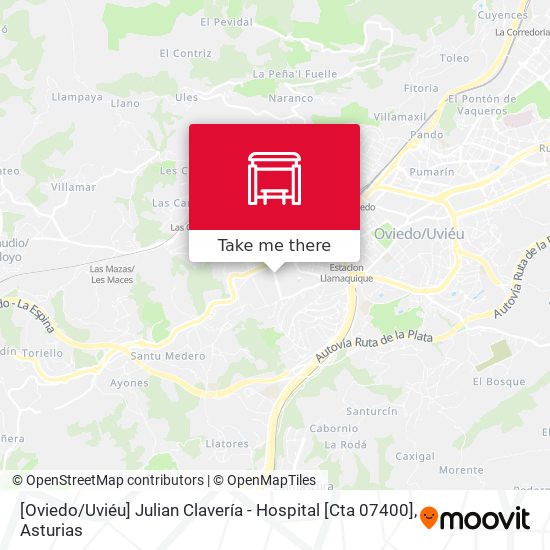 mapa [Oviedo / Uviéu]  Julian Clavería - Hospital [Cta 07400]