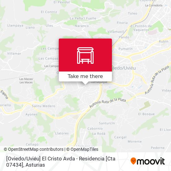 [Oviedo / Uviéu]  El Cristo Avda - Residencia [Cta 07434] map