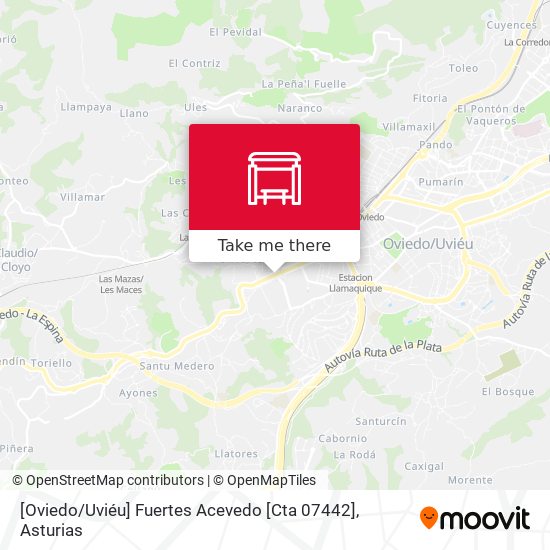 [Oviedo / Uviéu]  Fuertes Acevedo [Cta 07442] map