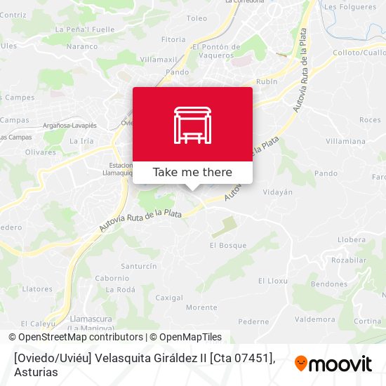 [Oviedo / Uviéu]  Velasquita Giráldez II [Cta 07451] map