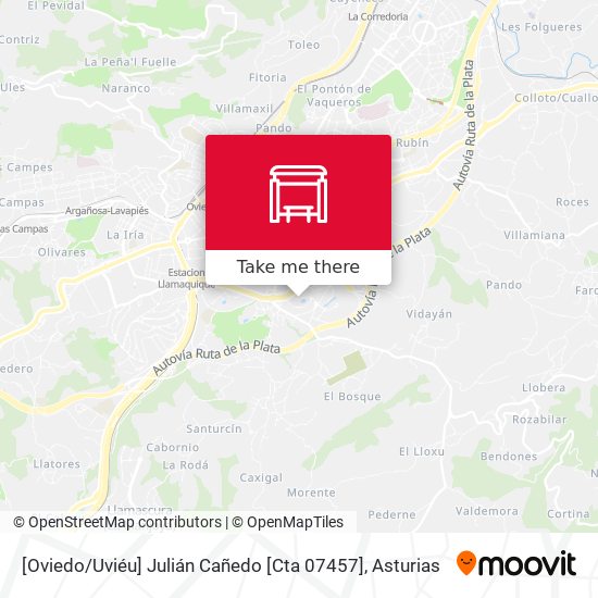 [Oviedo / Uviéu]  Julián Cañedo [Cta 07457] map
