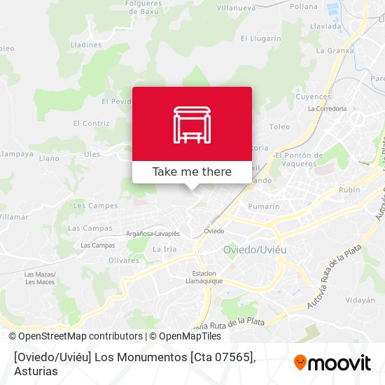 [Oviedo / Uviéu]  Los Monumentos [Cta 07565] map