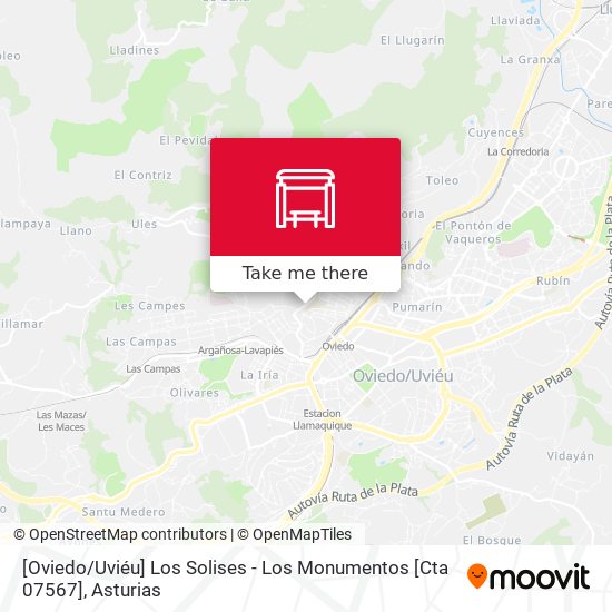 [Oviedo / Uviéu]  Los Solises - Los Monumentos [Cta 07567] map