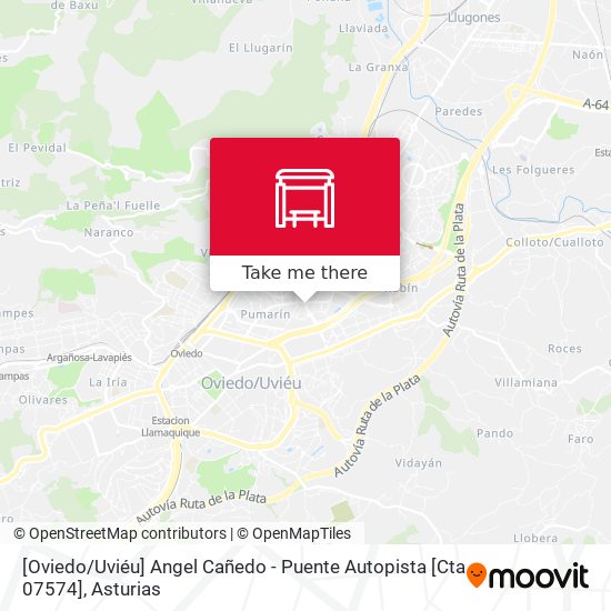 [Oviedo / Uviéu]  Angel Cañedo - Puente Autopista [Cta 07574] map