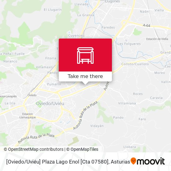 [Oviedo / Uviéu]  Plaza Lago Enol [Cta 07580] map