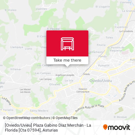 [Oviedo / Uviéu]  Plaza Gabino Díaz Merchán - La Florida [Cta 07594] map